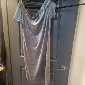 Gray velvet dress